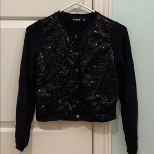 Black sequined kidpik cardigan